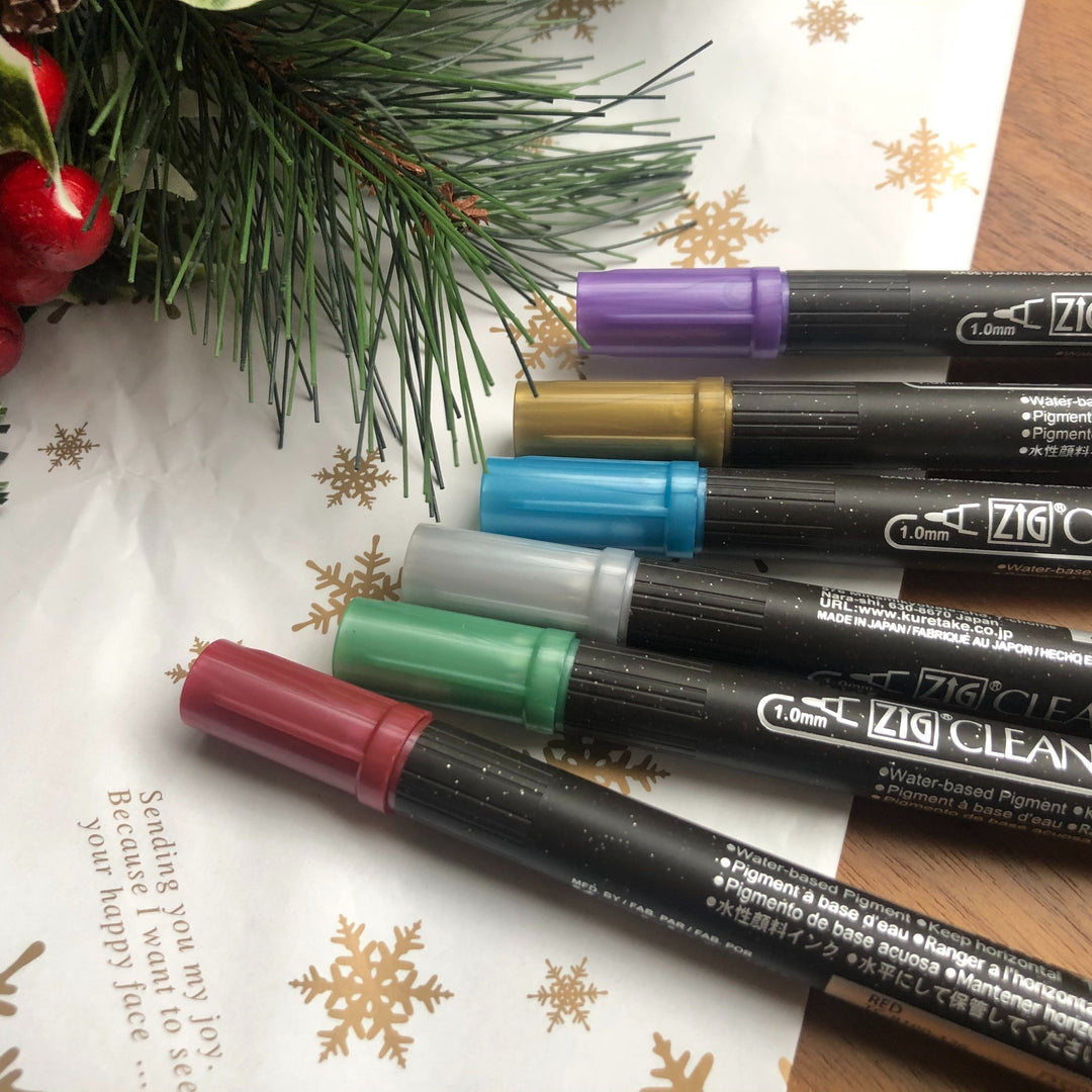 ZIG Clean Color Dot Metallic Pens Review by April Wu (@penguinscreative)