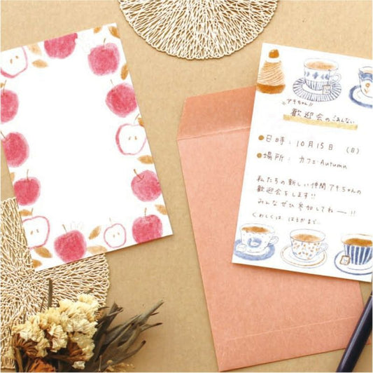 Furukawa Paper / Mini Letter Set - Apple & Flower (落水紙)