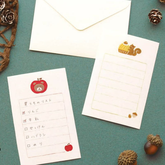 Furukawa Paper / Mini Letter Set - Marron Squirrel