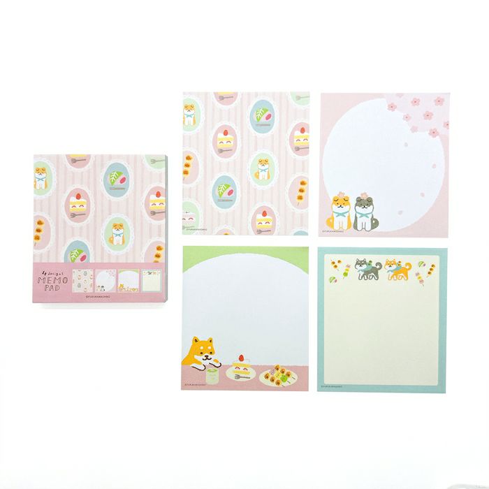 Spring Limited Memo Pad - Happy Spring Shiba Friends
