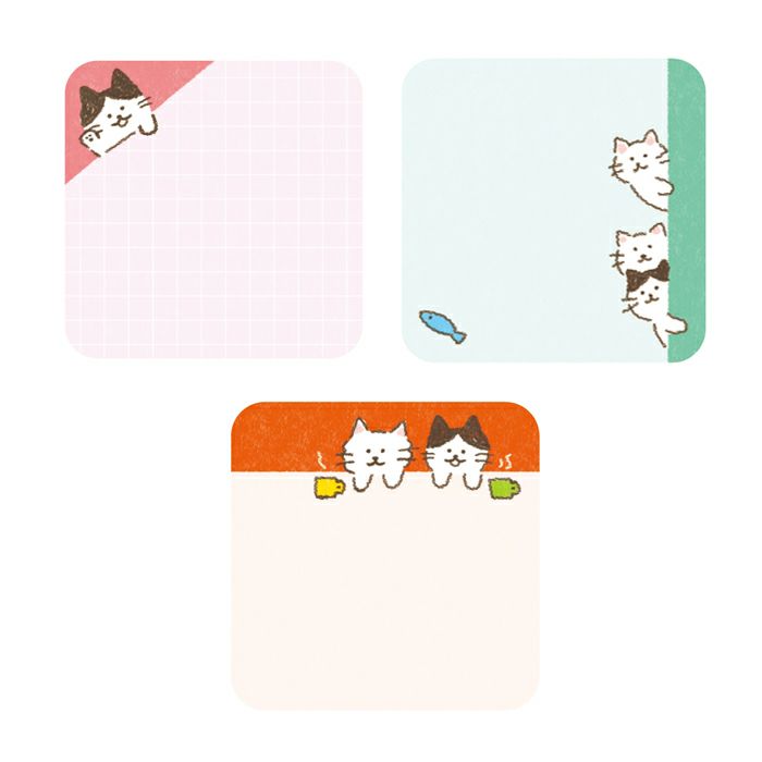 Furukawa Paper / Message Sticky Notes - Peeking Cat