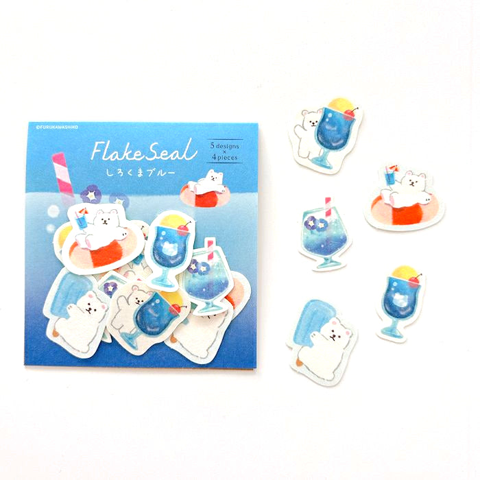 Summer Limited / Furukawa Paper / Flake Stickers - Polar Bear Cream Soda