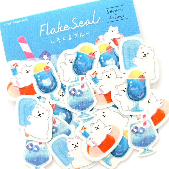Summer Limited / Furukawa Paper / Flake Stickers - Polar Bear Cream Soda