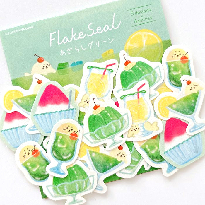 Summer Limited / Furukawa Paper / Flake Stickers - Seal Cream Soda