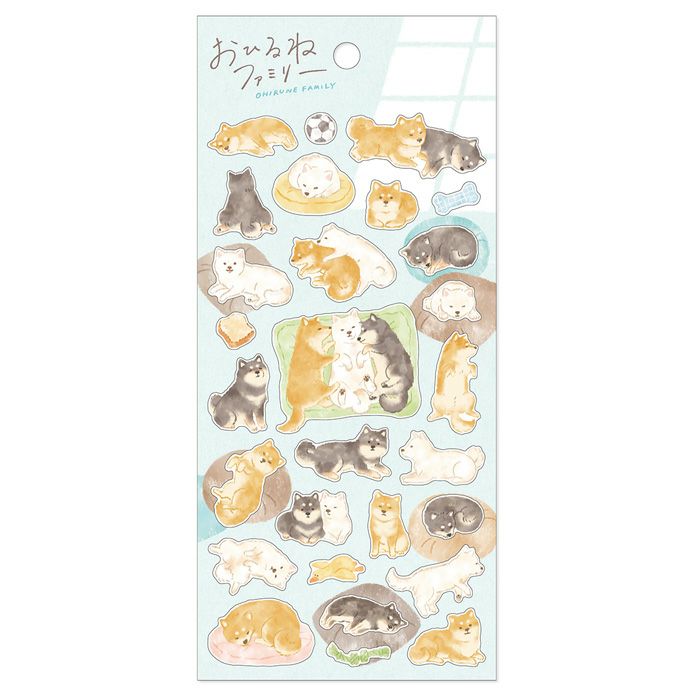 Mind Wave / Animal Stickers - Nap Time Shiba Inu
