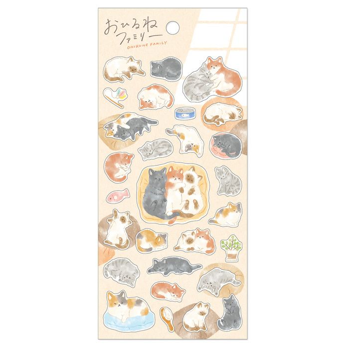 Mind Wave / Animal Stickers - Nap Time Cat