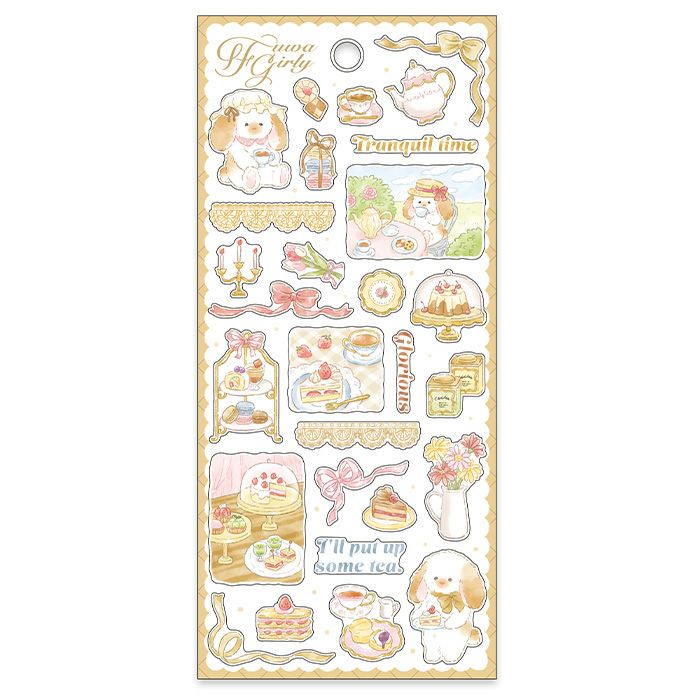 Mind Wave / Animal Stickers - Dog's Tea Time