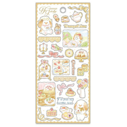 Mind Wave / Animal Stickers - Dog's Tea Time