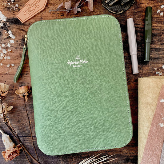 Last Stock / Limited Edition / The Superior Labor / Calf A5 Zip Organizer - Green