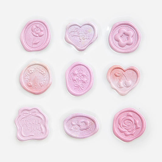 Sealing Wax Flake Stickers - Red