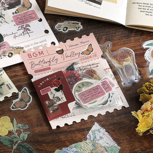 Vintage Flake Stickers - Red