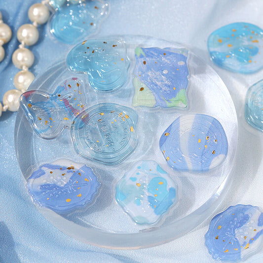 Sealing Wax Flake Stickers - Navy