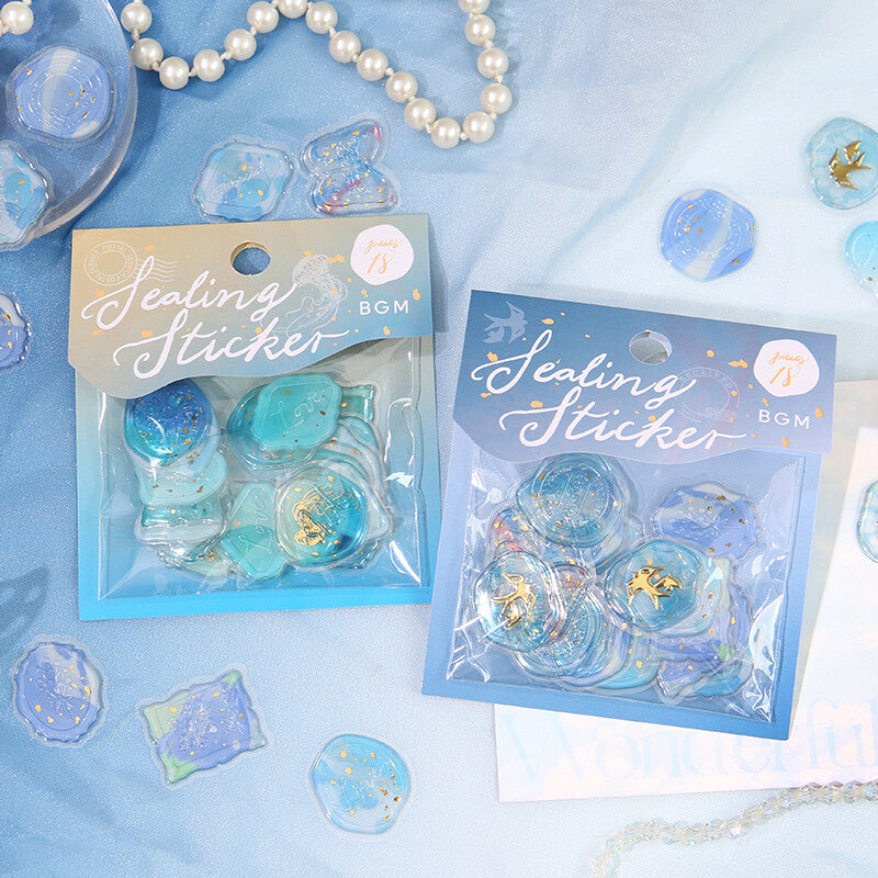 Sealing Wax Flake Stickers - Navy