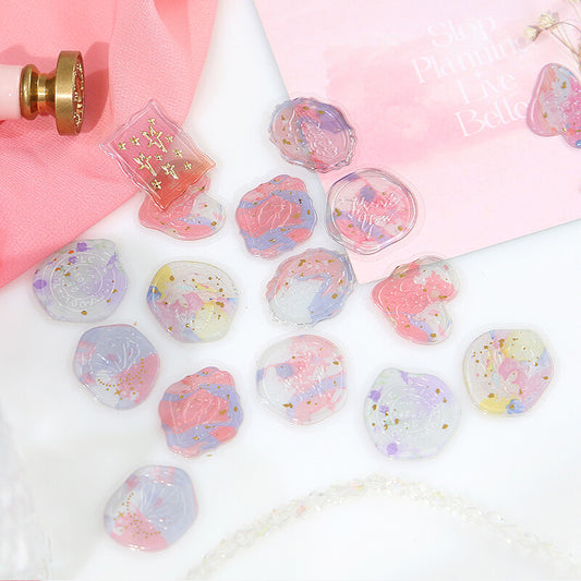 Sealing Wax Flake Stickers - Red