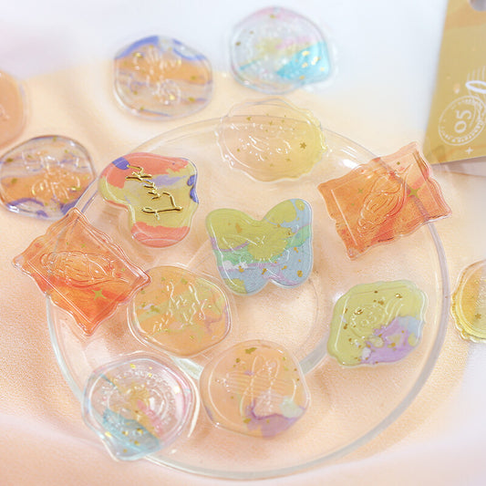 Sealing Wax Flake Stickers - Yellow