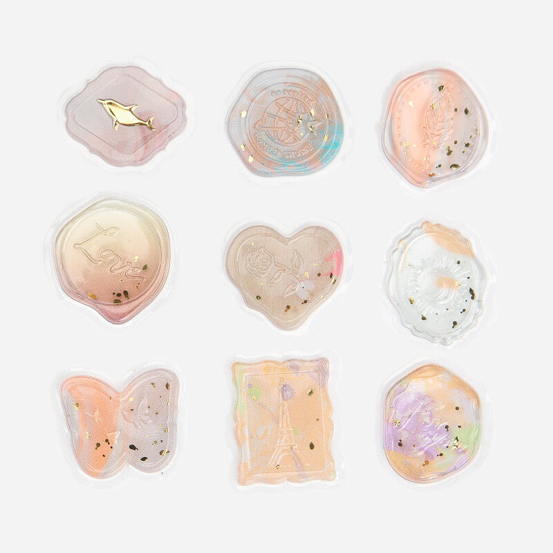 Sealing Wax Flake Stickers - Brown