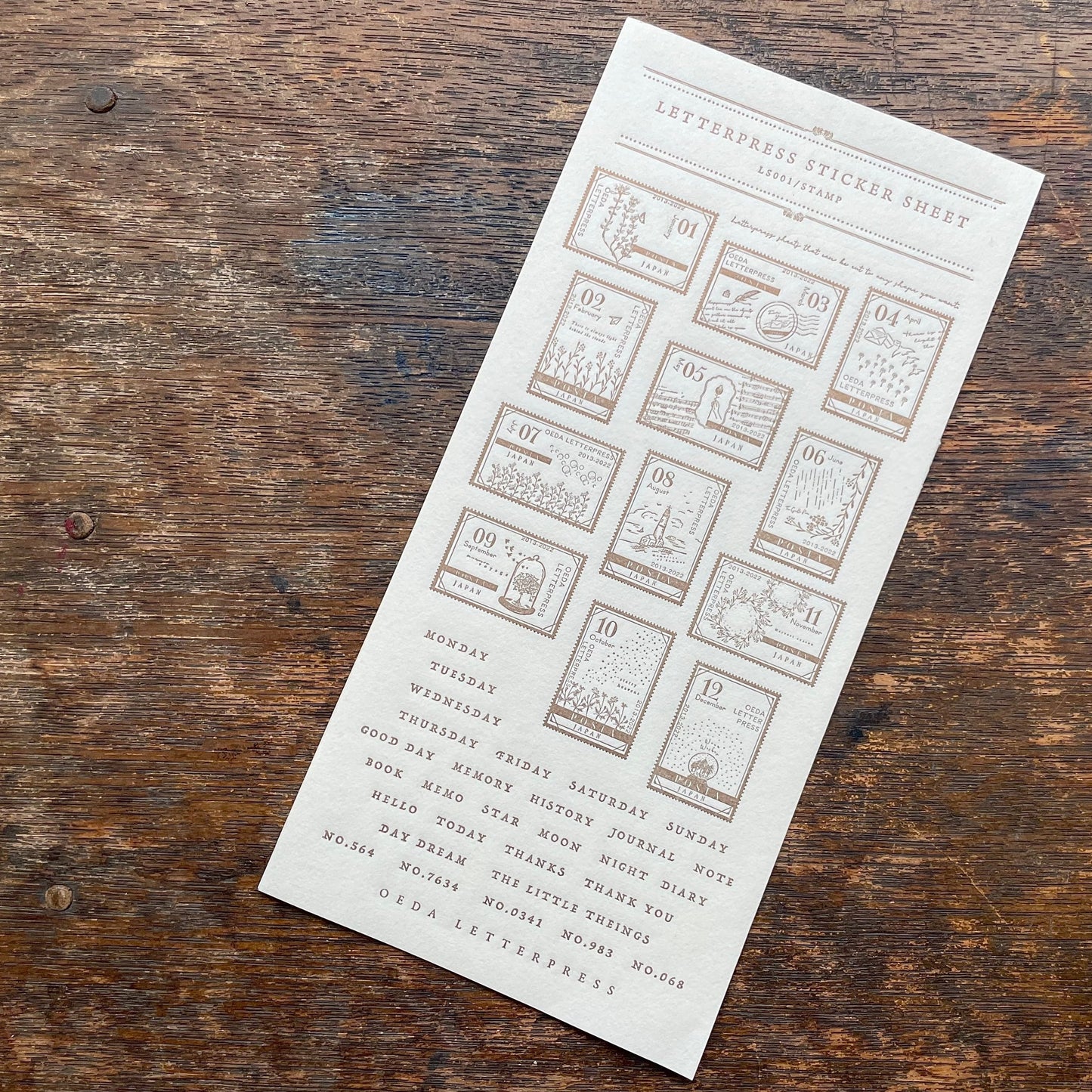 Letterpress Sticker Sheet - Stamp
