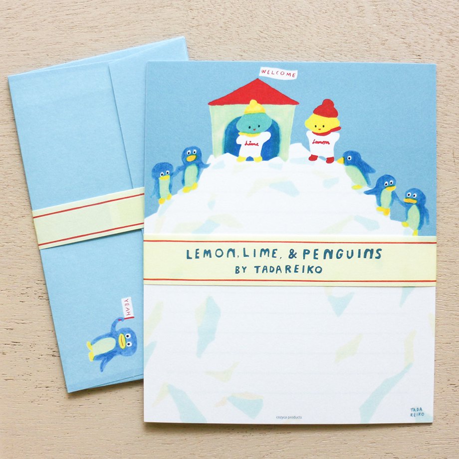 Reiko Tada / Letter Set - Lemon, Line, and Penguins