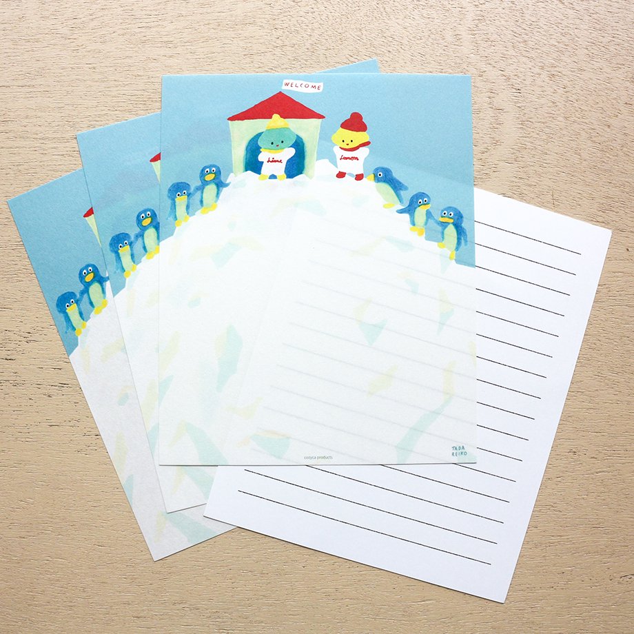 Reiko Tada / Letter Set - Lemon, Line, and Penguins