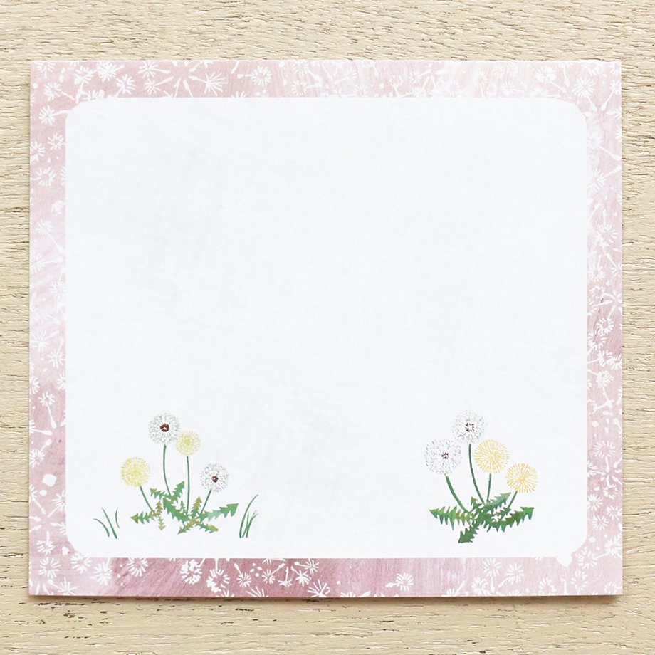 Yuko Omori Square Memo Pad - Flowers on the road