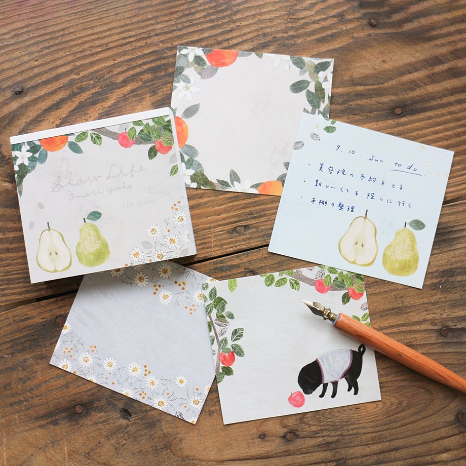 Yuko Omori Square Memo Pad - Slow Life