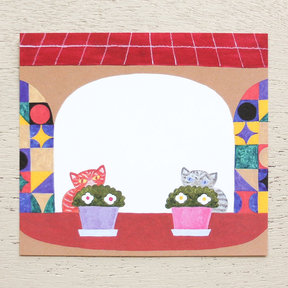 Hirose Beni Square Memo Pad - By the window