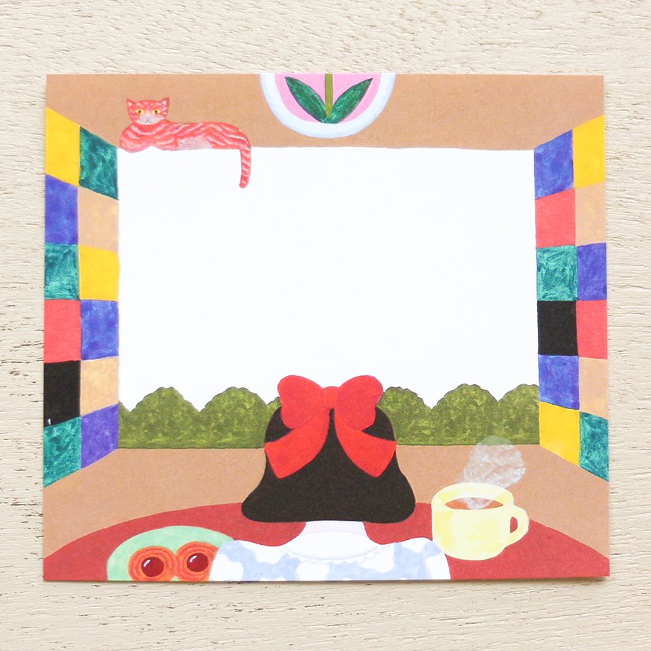 Hirose Beni Square Memo Pad - By the window