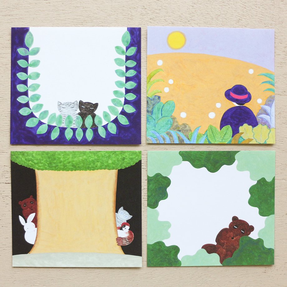 Hirose Beni Square Memo Pad - Forest Dream