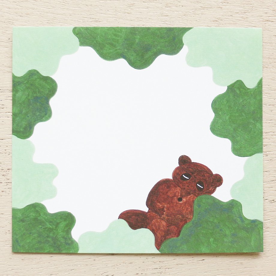 Hirose Beni Square Memo Pad - Forest Dream