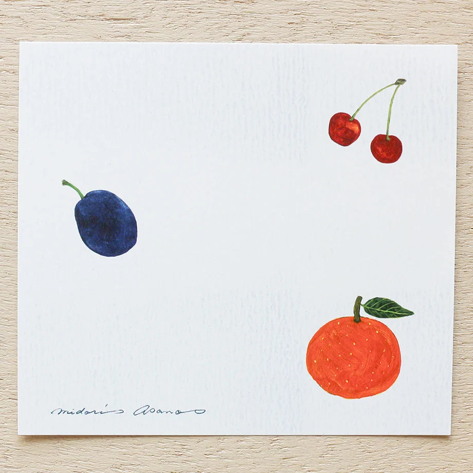 Midori Asano Square Memo Pad - Fruits