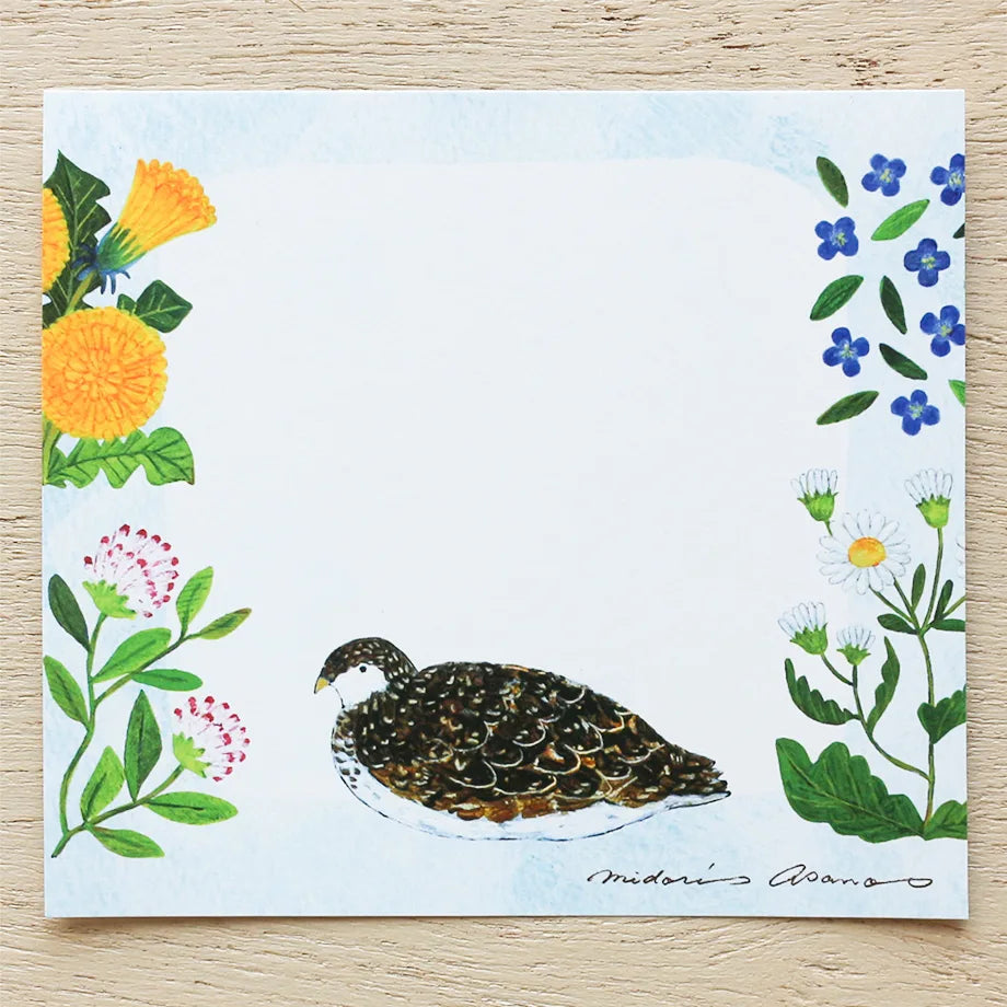Midori Asano Square Memo Pad - Fleur