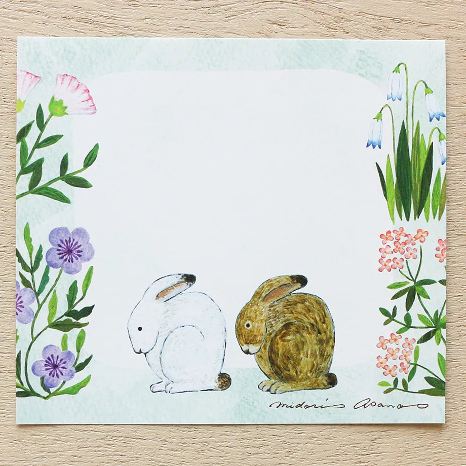 Midori Asano Square Memo Pad - Fleur