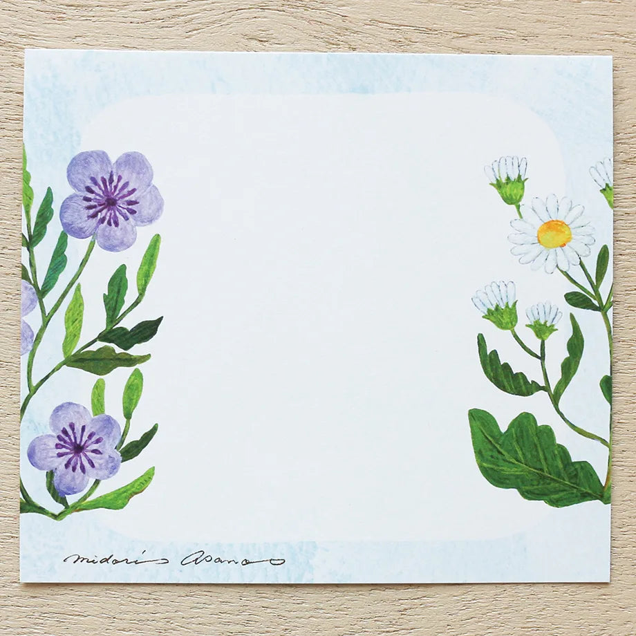 Midori Asano Square Memo Pad - Fleur