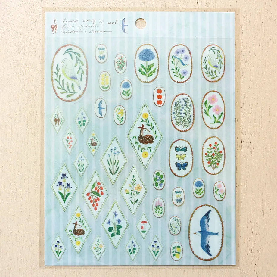Midori Asano Stickers - Birds Song × Deer Dream