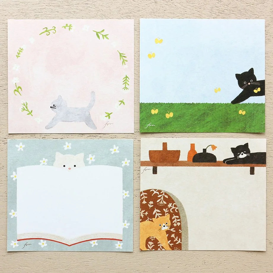 Mariko Fukuoka Square Memo Pad - Meow