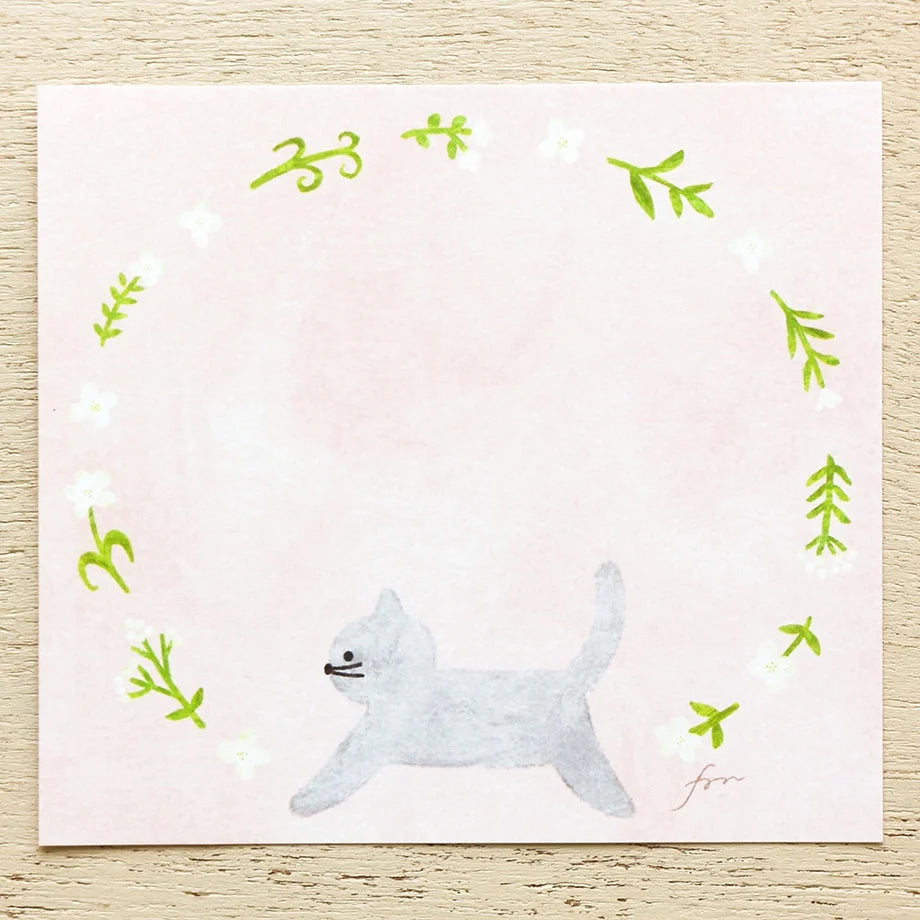 Mariko Fukuoka Square Memo Pad - Meow