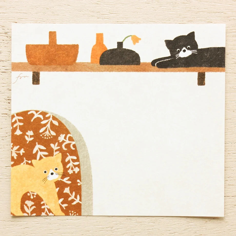 Mariko Fukuoka Square Memo Pad - Meow
