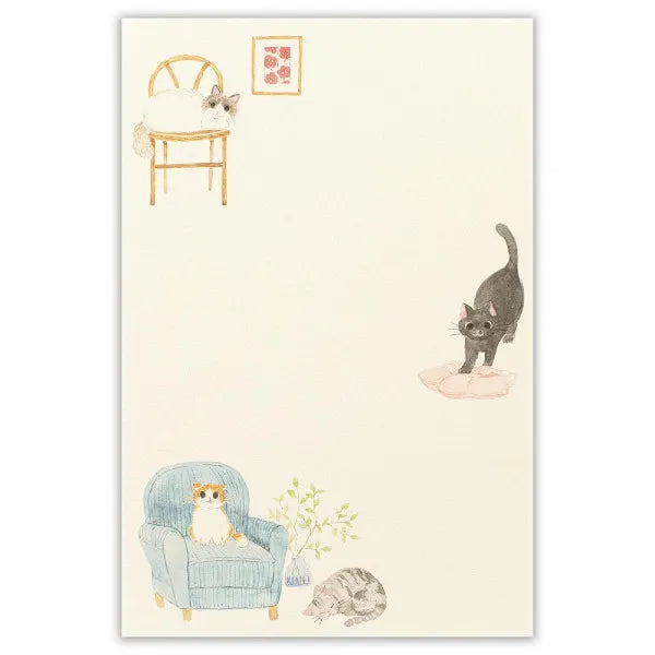 Writing Paper Pad - Cat at Home