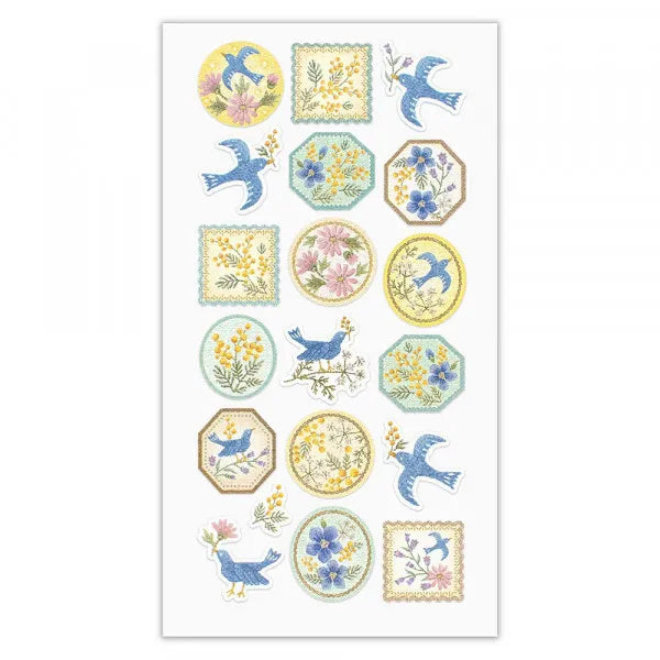 Embroidery Stickers - Blue Bird