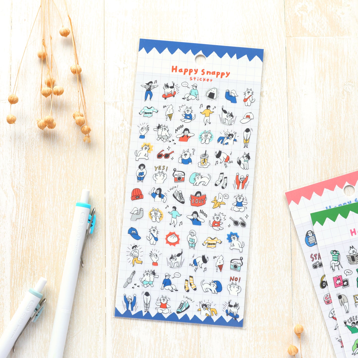 Happy Snappy Stickers - Blue