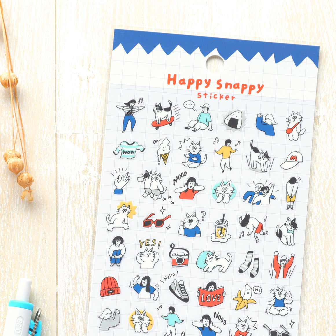 Happy Snappy Stickers - Blue