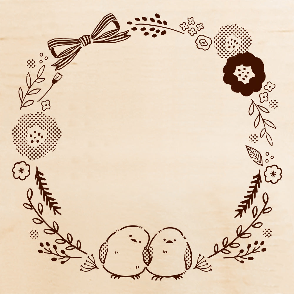 Square Rubber Stamp - Happy Friends
