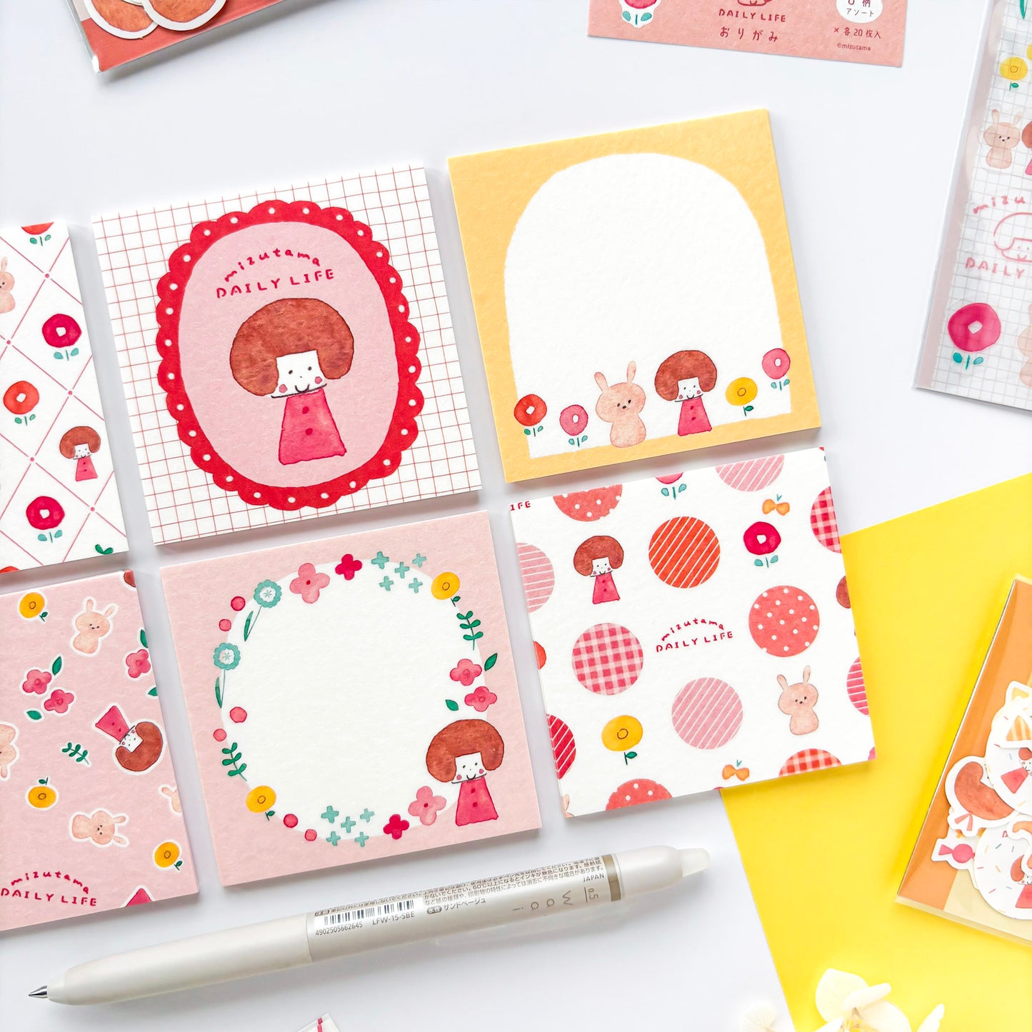 mizutama Limited Edition Petit Origami Memo Pad Set - Happy Flower Life (120 sheets)