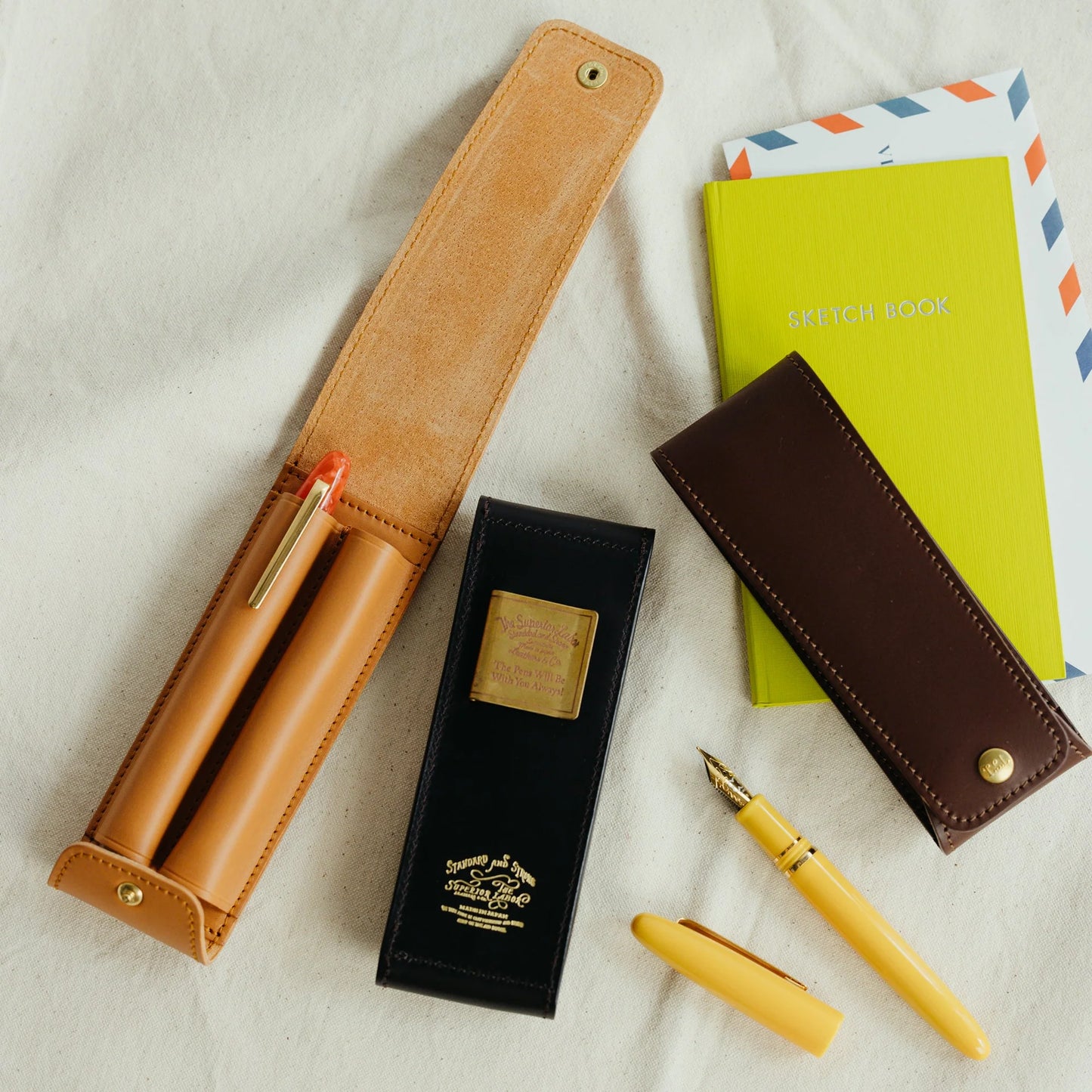 The Superior Labor INGRASSATO Leather Fountain Pen Case - (2 Pens)