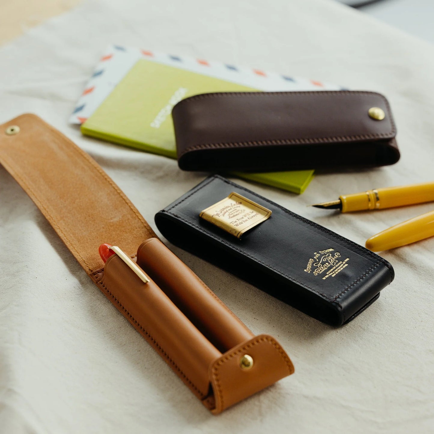The Superior Labor INGRASSATO Leather Fountain Pen Case - (2 Pens)
