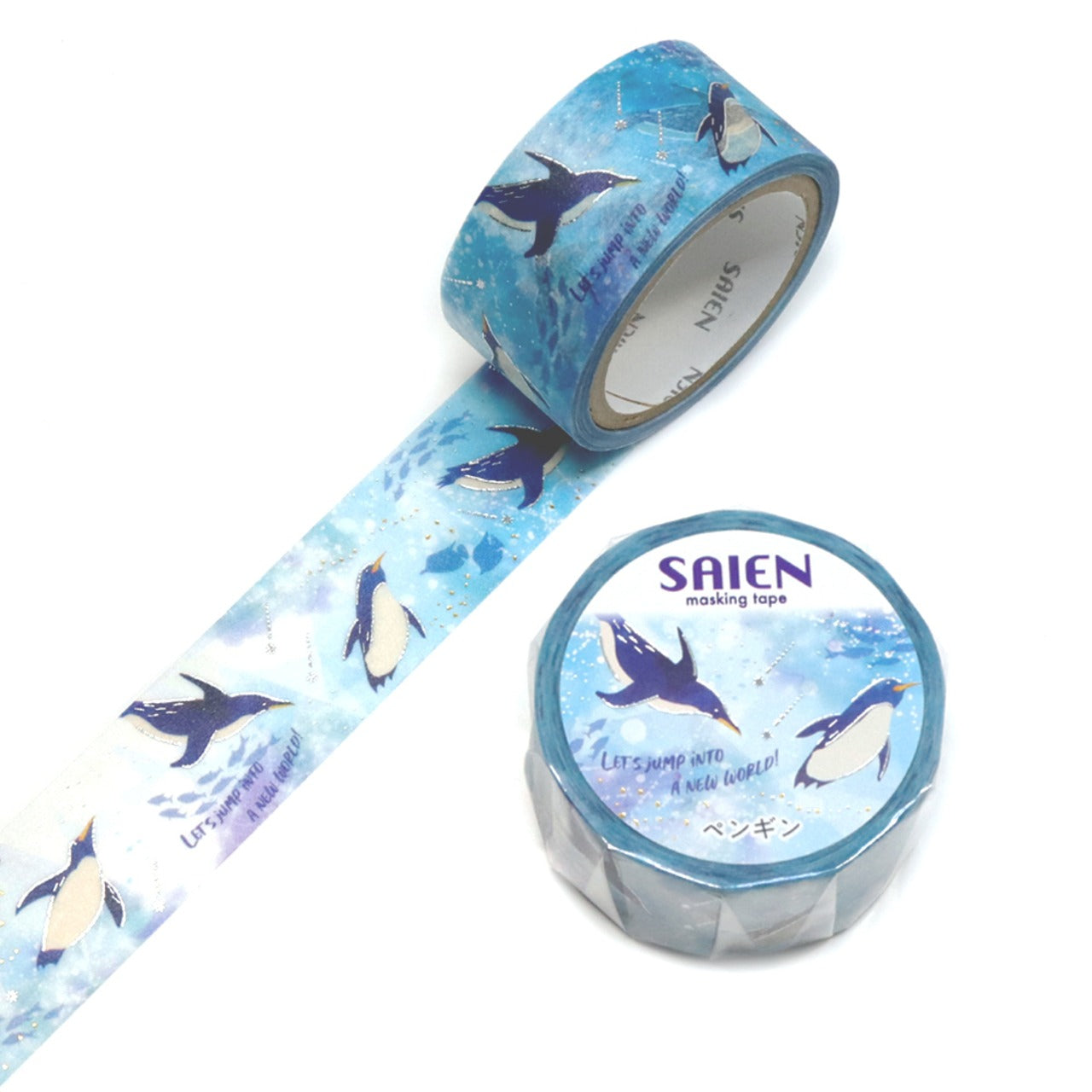 SAIEN / Shiny Washi Tape - Penguin