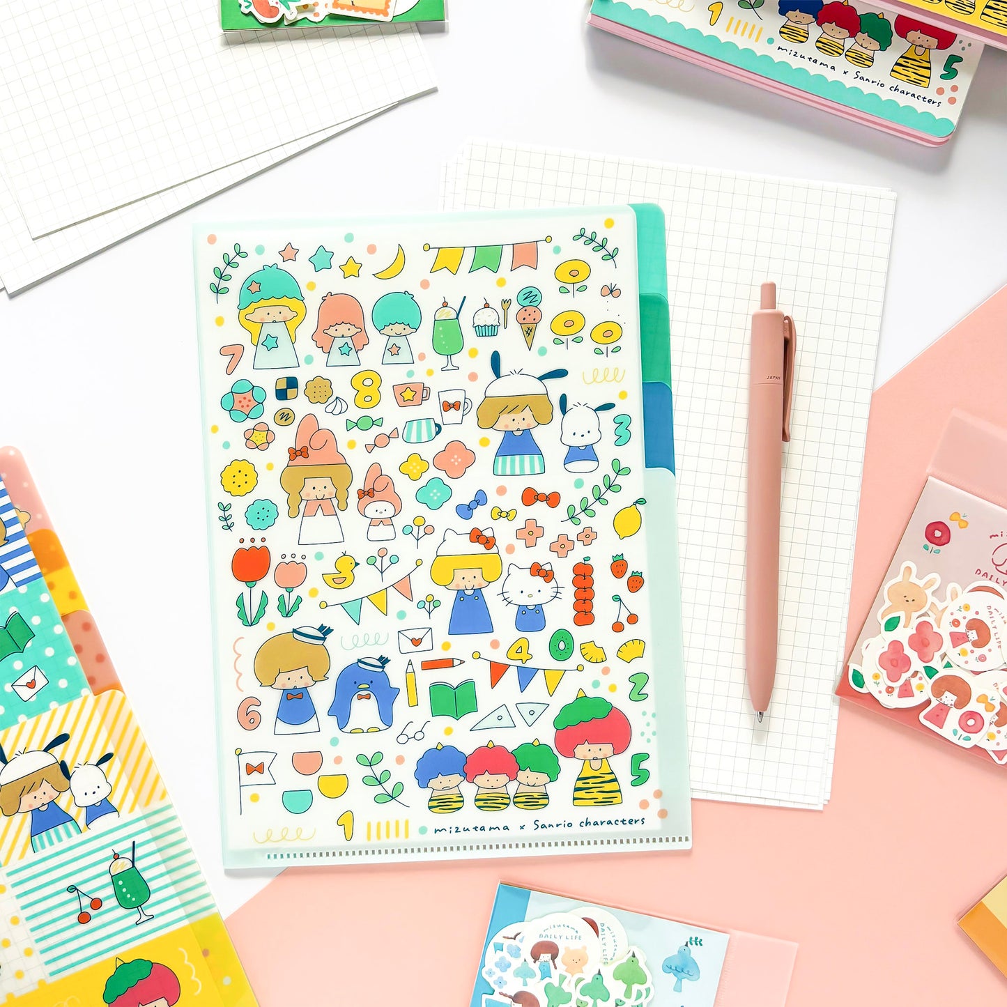 Limited Edition A5 Clear File - mizutama x Sanrio All Stars