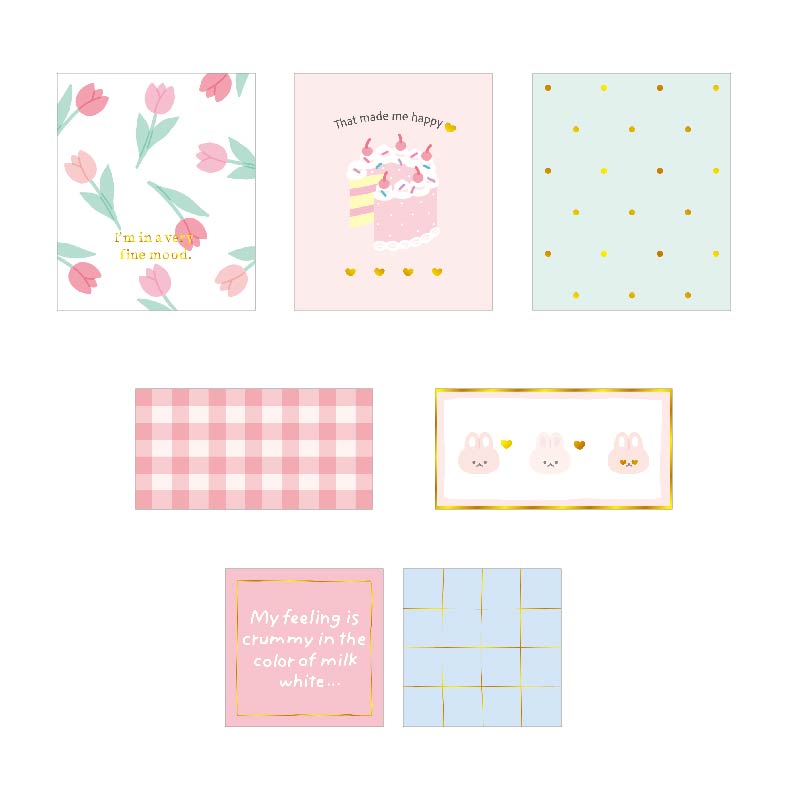 Collage Flake Stickers - Pink Bunny