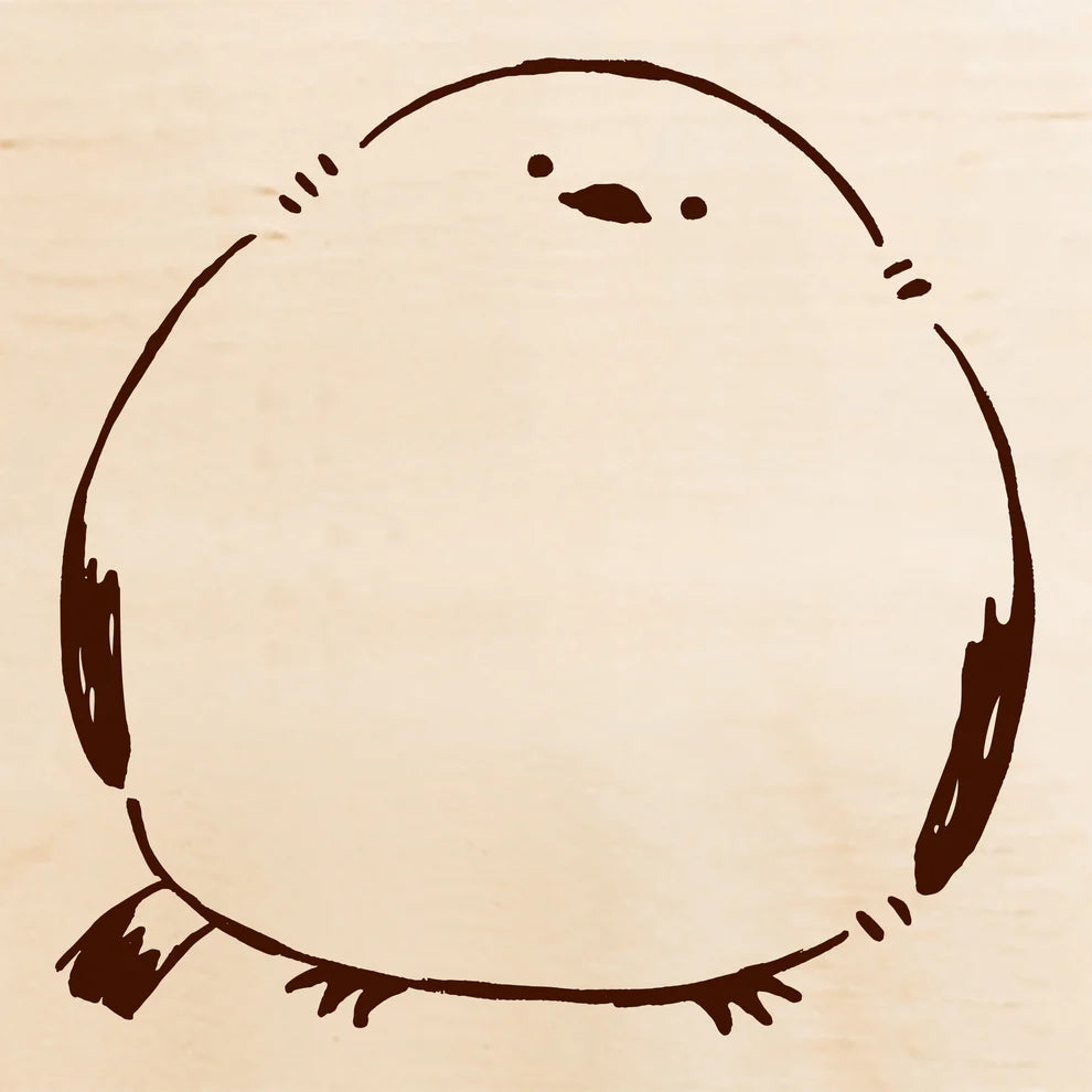 Square Rubber Stamp - Long-tailed Tit