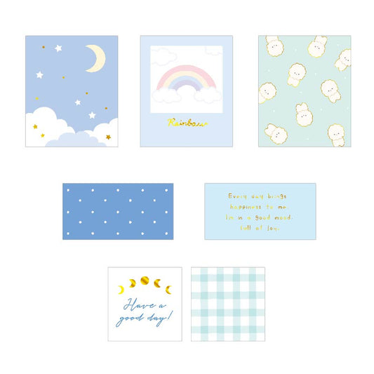 Collage Flake Stickers - Blue